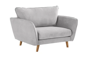 Trend Lyx Fåtölj, Ljusgrå/Ek