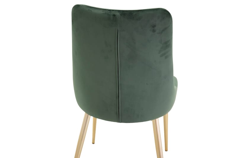Velvet Deluxe Sammetsstol - Mörkgrön/Guld - Products - Möbler - Fåtölj & stolar - Matstol & köksstol