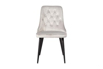 Velvet Deluxe Sammetstol - Svart/Grå - Products - Möbler - Fåtölj & stolar - Matstol & köksstol