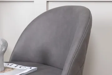 Velvet Stitches Matstol - Grå/Svart - Products - Möbler - Fåtölj & stolar - Matstol & köksstol