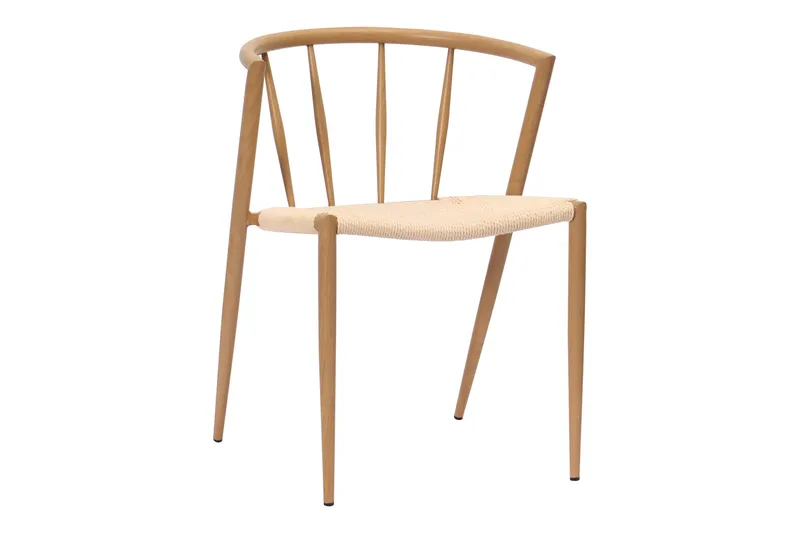 Winston Matstol, Beige / Metallben Ek