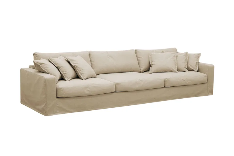 Valencia Extra Djup 5-sits soffa + fotpall med avtagbar och tvättbar klädsel - Beige - Products - Möbler - Soffa