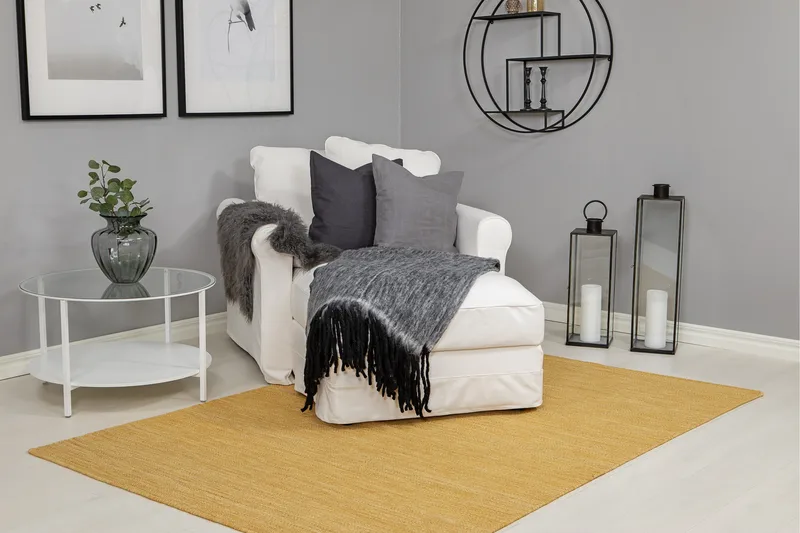 Birka Ullmatta 160x230 - Ockragul - Products - Textil & mattor - Matta - Modern matta - Ullmatta