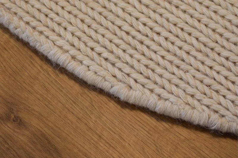 Dalarö Ullmatta 160 cm Rund - Vit - Products - Textil & mattor - Matta - Modern matta - Ullmatta