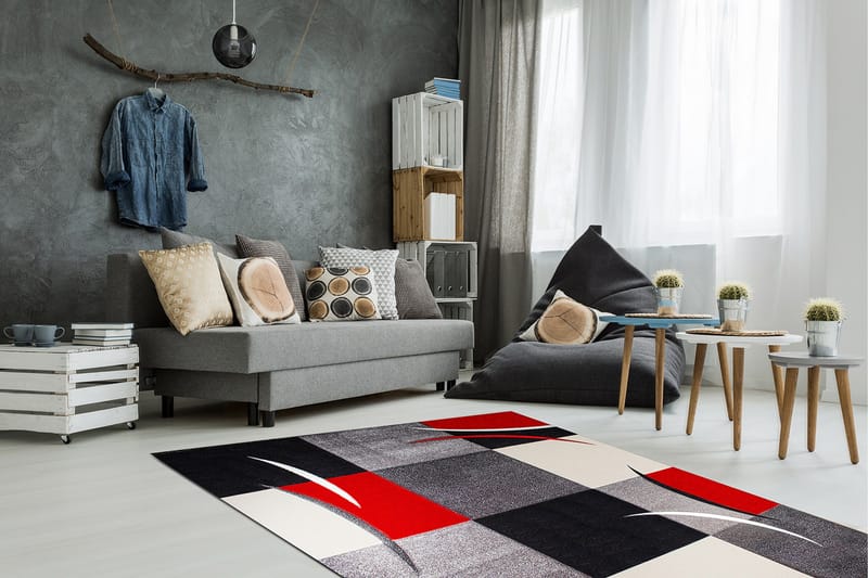 London Patch Friezematta 200x290 - Röd - Products - Textil & mattor - Matta - Modern matta - Wiltonmatta