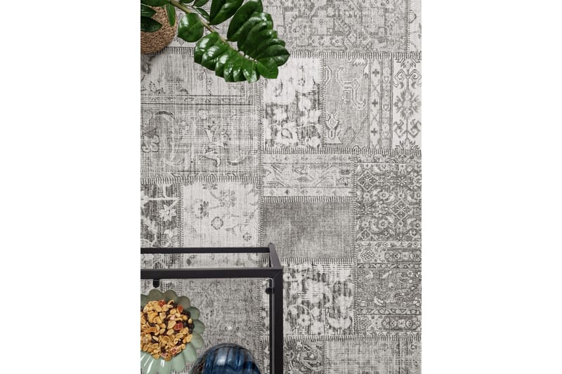 Patchwork Wiltonmatta 80x300 cm Rektangulär - Silver - Products - Textil & mattor - Matta - Modern matta - Wiltonmatta