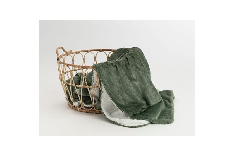 Pläd Sherpa 130 x 170 cm - Grön - Products - Textil & mattor - Filt & pläd
