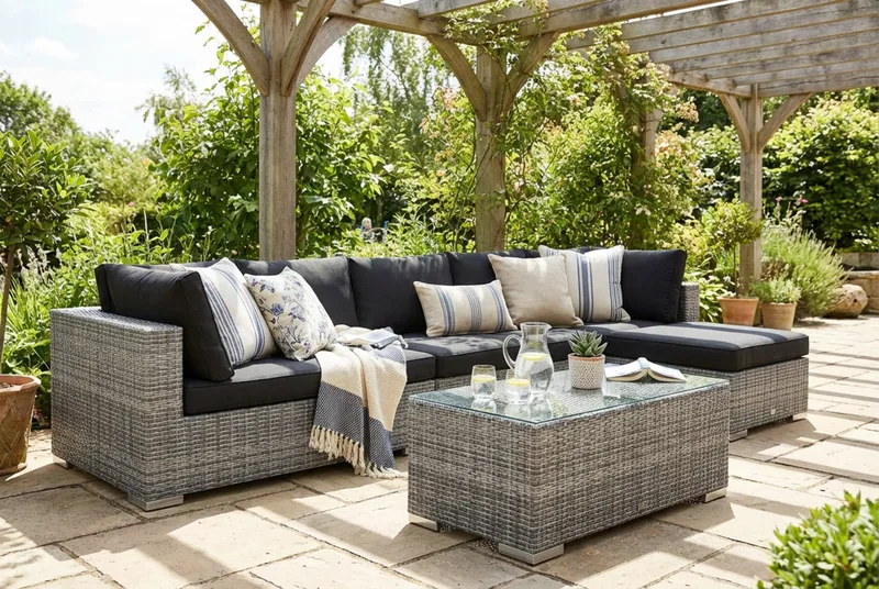 Bahamas Högermodul utomhus 140 cm i konstrotting - Grå - Products - Utemöbler & utemiljö - Övrigt utemöbler - Moduler utesoffa
