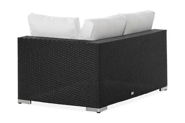 Bahamas Vänstermodul utomhus 140 cm i konstrotting - Svart / Vita dynor - Products - Utemöbler & utemiljö - Övrigt utemöbler - Moduler utesoffa - Vänstermodul utesoffa