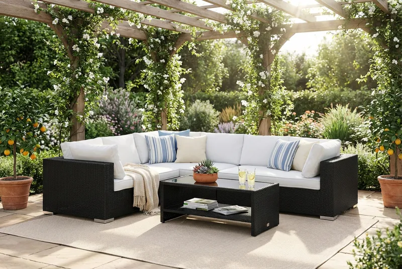 Bahamas Vänstermodul utomhus 140 cm i konstrotting - Svart - Products - Utemöbler & utemiljö - Övrigt utemöbler - Moduler utesoffa - Vänstermodul utesoffa