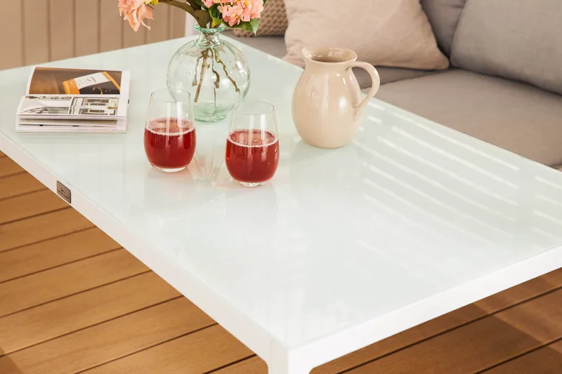 Ariany Soffgrupp - Vit / Gråa dynor - Products - Utemöbler & utemiljö - Loungemöbler - Loungeset & loungegrupp