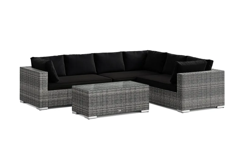 Bahamas L-formad utesoffa vänster, 6-sits med bord - Grå - Products - Utemöbler & utemiljö - Loungemöbler - Loungeset & loungegrupp