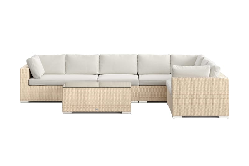 Bahamas L-formad utesoffa vänster, 7-sits med bord - Beige - Products - Utemöbler & utemiljö - Loungemöbler - Loungeset & loungegrupp