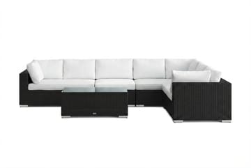 Bahamas L-formad utesoffa vänster, 7-sits med bord - Svart - Products - Utemöbler & utemiljö - Loungemöbler - Loungeset & loungegrupp
