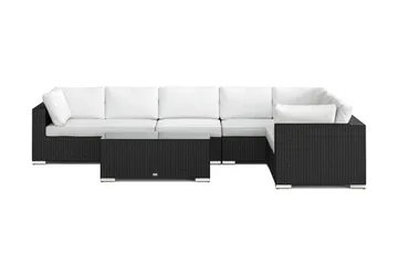 Bahamas L-formad utesoffa vänster, 7-sits med bord - Svart - Products - Utemöbler & utemiljö - Loungemöbler - Loungeset & loungegrupp