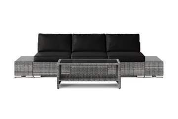Bahamas utesoffa 3-sits med bord med hylla - Grå - Products - Utemöbler & utemiljö - Loungemöbler - Loungeset & loungegrupp