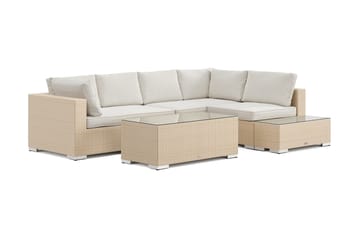 Bahamas utesoffa 5-sits vändbar schäslong med avslut och bord - Beige - Products - Utemöbler & utemiljö - Loungemöbler - Loungeset & loungegrupp