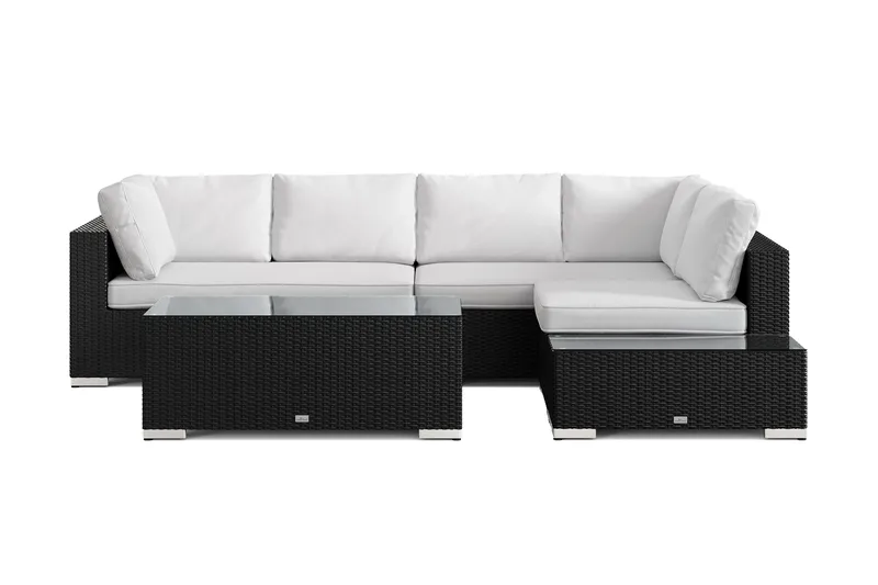 Bahamas utesoffa 5-sits vändbar schäslong med avslut och bord - Svart - Products - Utemöbler & utemiljö - Loungemöbler - Loungeset & loungegrupp