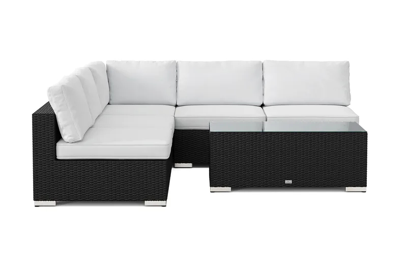 Bahamas utomhus hörnsoffa 5-sits vändbar med öppet avslut och bord - Svart - Products - Utemöbler & utemiljö - Loungemöbler - Loungeset & loungegrupp