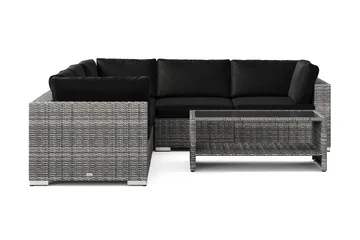 Bahamas utomhus hörnsoffa 5-sits vändbar och bord med hylla - Grå - Products - Utemöbler & utemiljö - Loungemöbler - Loungeset & loungegrupp