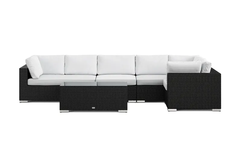 Bahamas utomhus hörnsoffa 6-sits vändbar med bord - Svart - Products - Utemöbler & utemiljö - Loungemöbler - Loungeset & loungegrupp