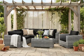 Bahamas utomhus hörnsoffa 6-sits vändbar med fåtölj och bord - Grå - Products - Utemöbler & utemiljö - Loungemöbler - Loungeset & loungegrupp
