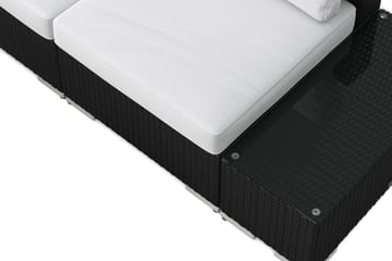 Bahamas utomhus hörnsoffa 7-sits vändbar med öppet avslut och bord med hylla - Svart - Products - Utemöbler & utemiljö - Loungemöbler - Loungeset & loungegrupp