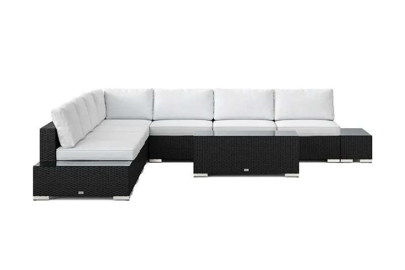 Bahamas utomhus hörnsoffa 7-sits vändbar med öppet avslut och bord - Svart - Products - Utemöbler & utemiljö - Loungemöbler - Loungeset & loungegrupp