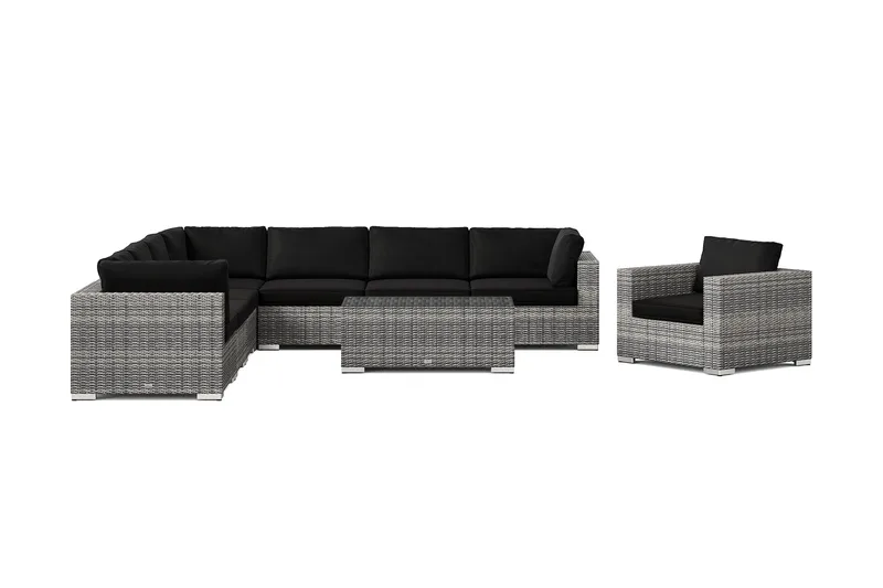 Bahamas utomhus hörnsoffa 8-sits vändbar med fåtölj och bord - Grå - Products - Utemöbler & utemiljö - Loungemöbler - Loungeset & loungegrupp