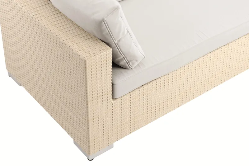 Bahamas utomhus soffgrupp 7-sits med två fåtöljer och bord med hylla - Beige - Products - Utemöbler & utemiljö - Loungemöbler - Loungeset & loungegrupp