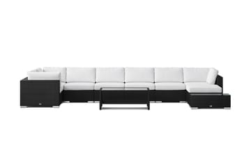 Bahamas utomhus U-soffa 8-sits vändbar divan med öppet avslut och bord med hylla - Svart - Products - Utemöbler & utemiljö - Loungemöbler - Loungeset & loungegrupp