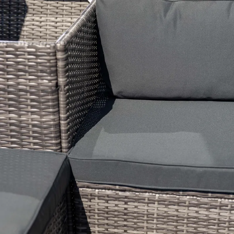 Exklusiv loungegrupp | Inbyggd förvaring | Grå konstrotting | Djursvik - Products - Utemöbler & utemiljö - Loungemöbler - Loungeset & loungegrupp