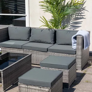 Exklusiv loungegrupp | Inbyggd förvaring | Grå konstrotting | Djursvik - Products - Utemöbler & utemiljö - Loungemöbler - Loungeset & loungegrupp