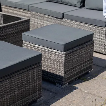 Exklusiv loungegrupp | Inbyggd förvaring | Grå konstrotting | Djursvik - Products - Utemöbler & utemiljö - Loungemöbler - Loungeset & loungegrupp