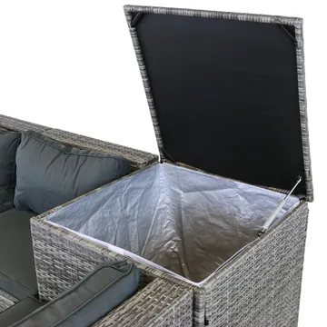 Exklusiv loungegrupp | Inbyggd förvaring | Grå konstrotting | Djursvik - Products - Utemöbler & utemiljö - Loungemöbler - Loungeset & loungegrupp