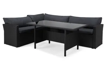 James Light Soffgrupp och Loungegrupp Utomhus 5-sits i konstrotting för trädgård och uteplats - Svart / Svarta dynor - Products - Utemöbler & utemiljö - Loungemöbler - Loungeset & loungegrupp