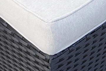 James Light Stor L-formad vändbar loungegrupp utomhus i konstrotting med förvaring och vita dynor - Svart - Products - Utemöbler & utemiljö - Loungemöbler - Loungeset & loungegrupp