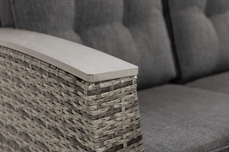 James Lyx Loungegrupp Vändbar - Grå / Svarta dynor - Products - Utemöbler & utemiljö - Loungem öbler - Loungeset & loungegrupp