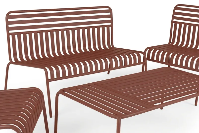 Jarva Liten 4-sits Soffgrupp Utomhus i metall - Röd - Products - Utemöbler & utemiljö - Loungemöbler - Loungeset & loungegrupp