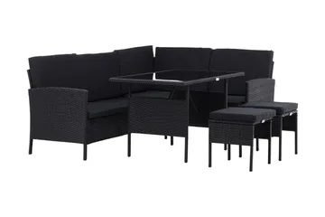 Knock Hörnsoffa Utomhus - Svart - Products - Utemöbler & utemiljö - Loungemöbler - Loungeset & loungegrupp