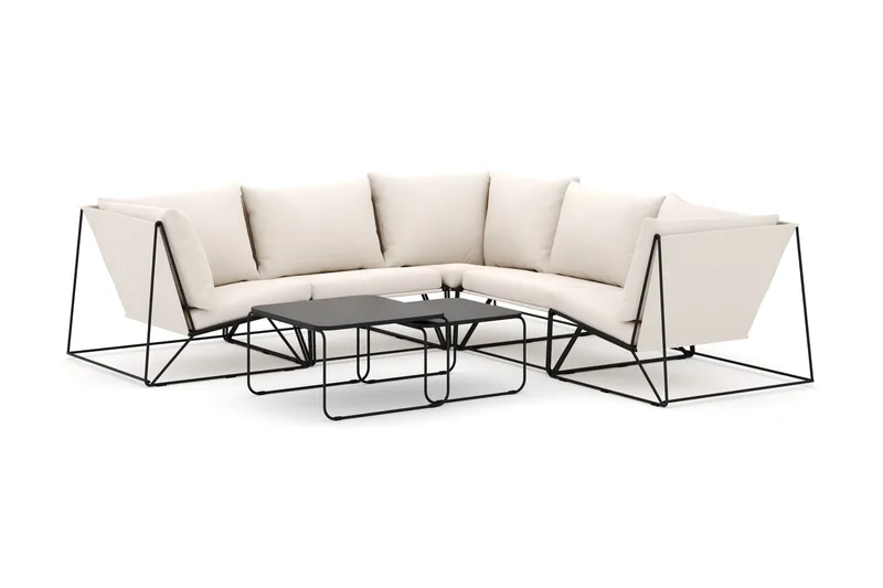 Usteryd utomhus hörnsoffa 5-sits vändbar - Svart/Beige - Products - Utemöbler & utemiljö - Loungemöbler - Loungeset & loungegrupp