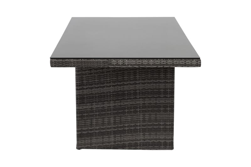 Majestic Matbord Utomhus 210x100 cm – Utebord i konstrotting med bordsskiva i Glas för Trädgård och Altan - Grå - Products - Utemöbler & utemiljö - Utebord & trädgårdsbord - Matbord utomhus