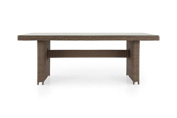 Marcus Stort Matbord Utomhus 200x100 cm – Utebord i konstrotting med glasskiva för Uteplats och Trädgård - Natur Trä - Products - Utemöbler & utemiljö - Utebord & trädgårdsbord - Matbord utomhus