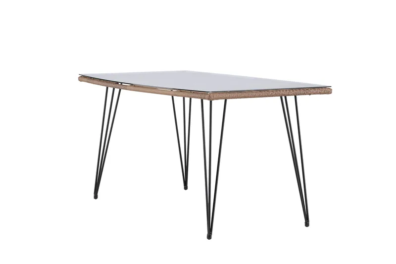 Viga Matbord Utomhus 90x160 cm – Rektangulärt Utebord i stål med glasskiva för Trädgården - Brun - Products - Utemöbler & utemiljö - Utebord & trädgårdsbord - Matbord utomhus