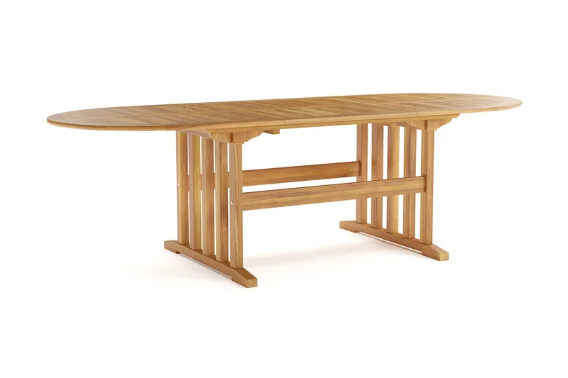 Menorca Stort Ovalt Förlängningbart Matbord i trä Utomhus 100x180 cm - Teak / Natur - Products - Utemöbler & utemiljö - Utebord & trädgårdsbord - Matbord utomhus