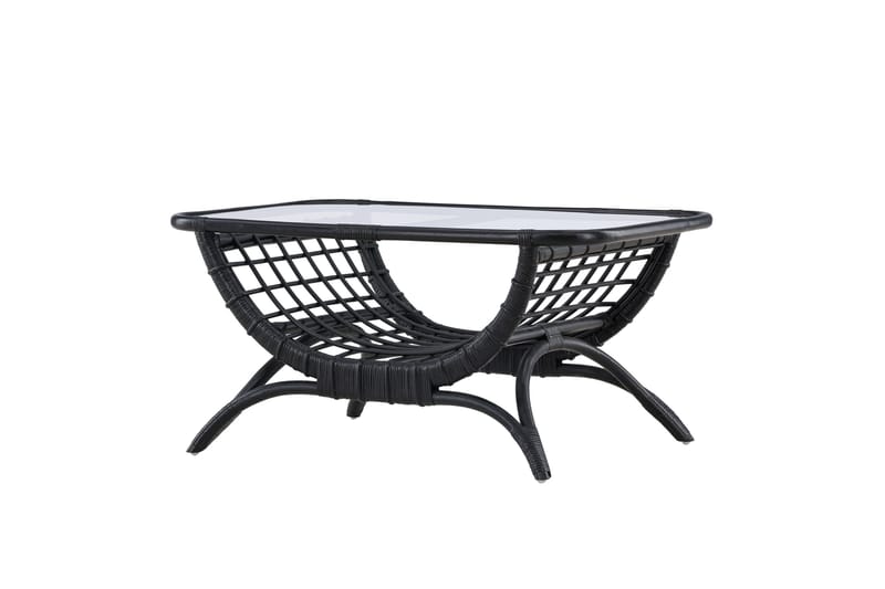 Moana Soffbord och Matbord Utomhus 95,5 cm Glas Rotting - Svart - Products - Utemöbler & utemiljö - Utebord & trädgårdsbord - Loungebord & soffbord utomhus