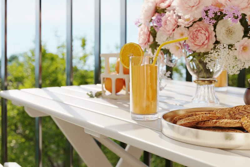 Delpino Matgrupp Utomhus 125 cm - Vit - Products - Utemöbler & utemiljö - Utegrupp - Matgrupp utomhus