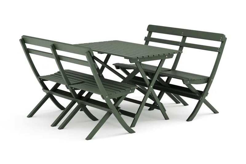 Landet Utomhus matgrupp 118x70x74 cm med 2 soffor - Grön - Products - Utemöbler & utemiljö - Utegrupp - Matgrupp utomhus