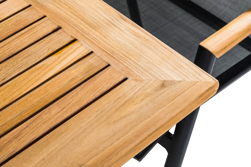 Las Vegas Matgrupp Utomhus 220-280 + 8 Positionsstol Lyx m Dyna - Svart/Teak/Grå - Products - Utemöbler & utemiljö - Utegrupp - Matgrupp utomhus