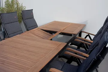 Las Vegas Matgrupp Utomhus Las Vegas 220-280 + 6 Positionsstol Lyx - Svart Teak - Products - Utemöbler & utemiljö - Utegrupp - Matgrupp utomhus